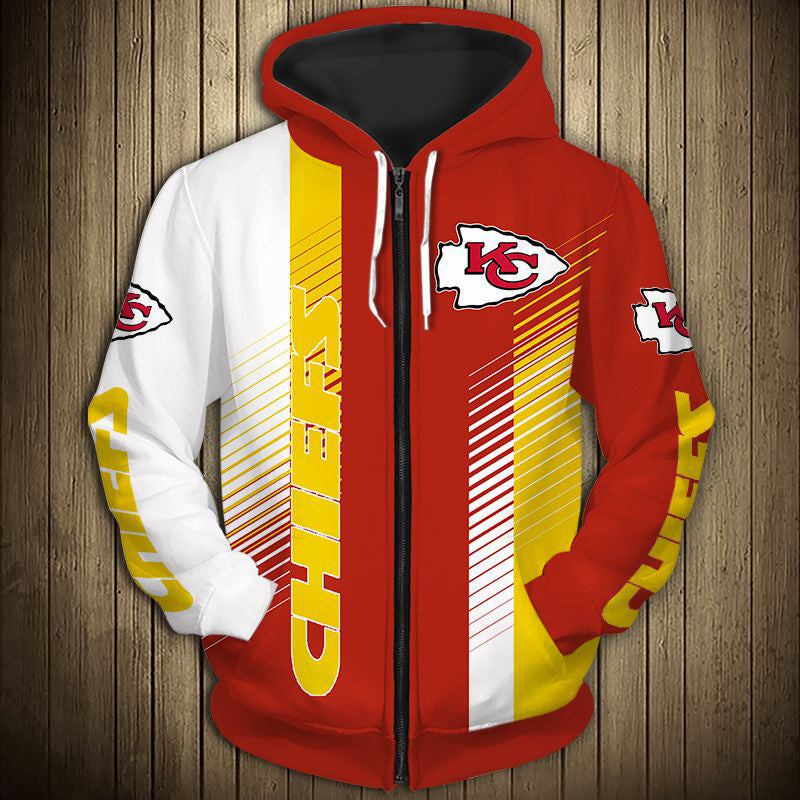 Kansas City Chiefs Zipper Hoodie Stripe