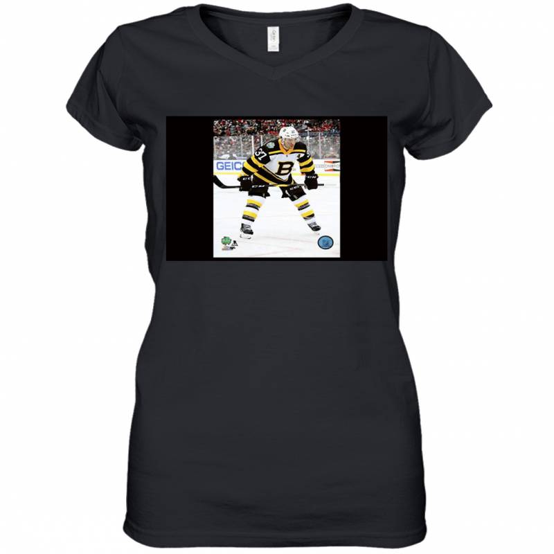 Patrice Bergeron Boston Bruins 2019 Winter Classic Action Women’s V-Neck T-Shirt