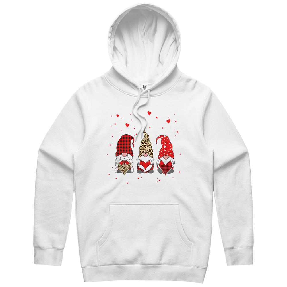 Valentine Gnomes Hearts Leopard Plaid For Girlfriend Hoodie