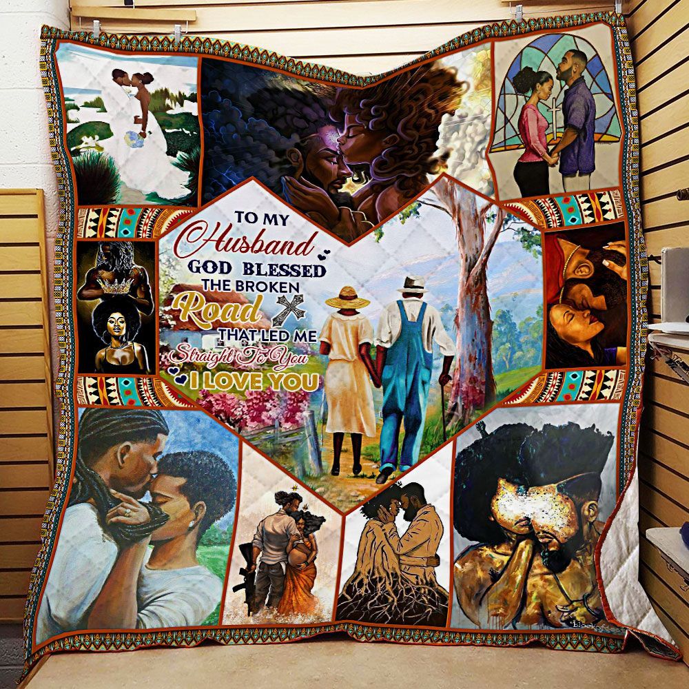 To My Husband, I Love You, Black Woman Quilt Blanket