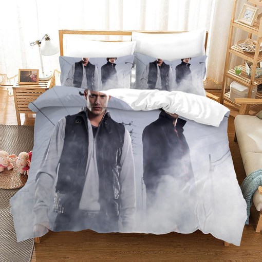 Supernatural Dean Sam Winchester 17 Duvet Cover Pillowcase Home Decor 3D Bedding Set