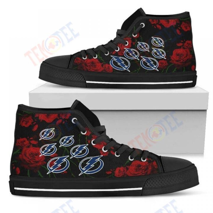 Mens Womens Lovely Rose Thorn Incredible Tampa Bay Lightning High Top Shoes TMT913