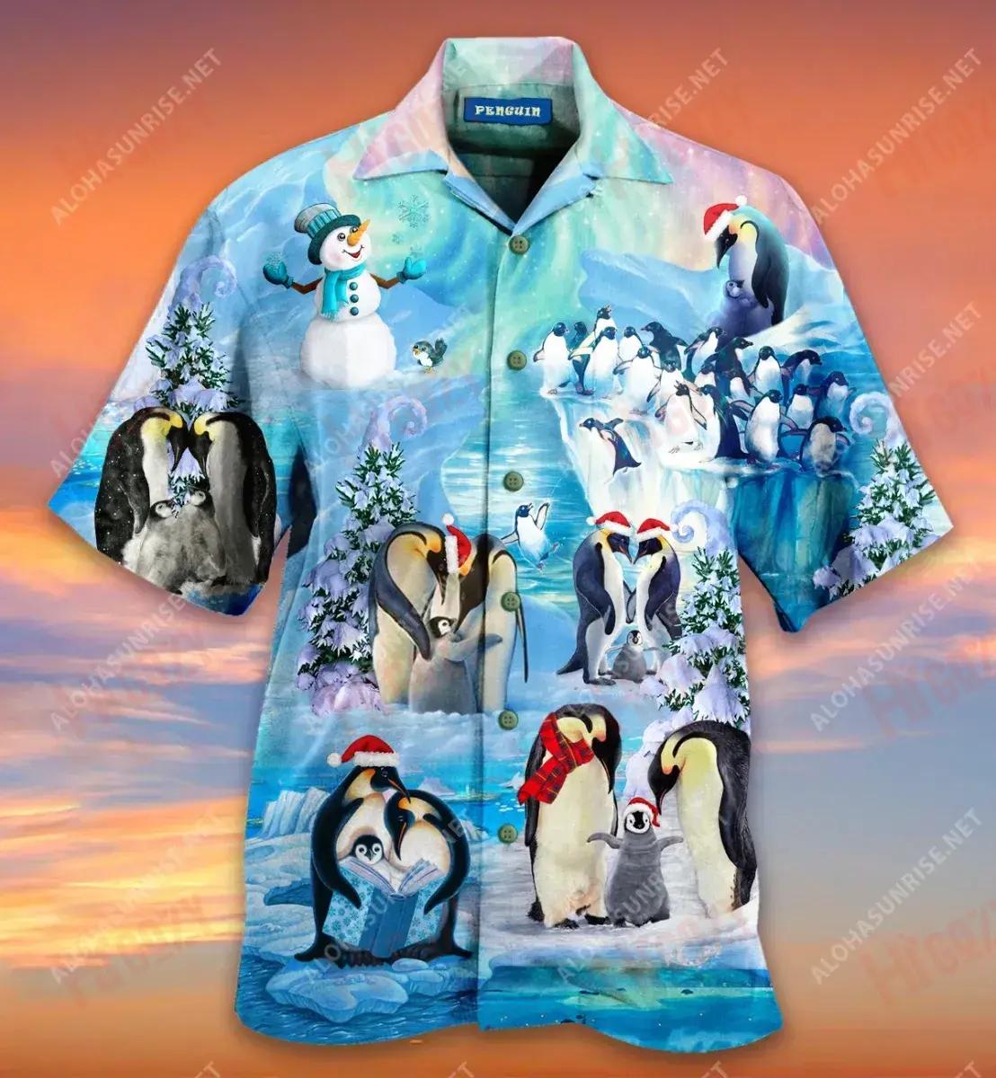 Christmas Is Time Penguins Gather Short Short Sleeve Shirt Hobbies Hawaiian T Shirts Tactical Hawaiian Shirt Funny Hawaiian Shirts