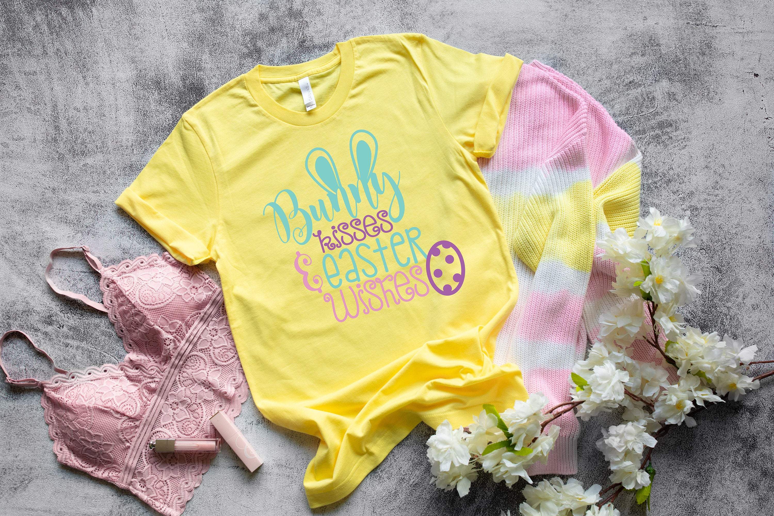 Bunny Kisses And Easter Wishes,Cute Easter Shirts For Women,Women’S Easter Shirt ,Bunny Shirt,Family Easter Shirts,Easter Gift,Easter Day