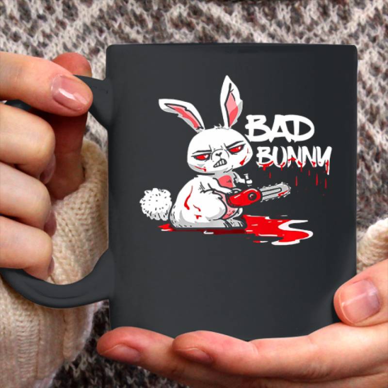 Bad Bunny Funny Horror Rabbit Halloween Gift Evil Ceramic Mug 11oz