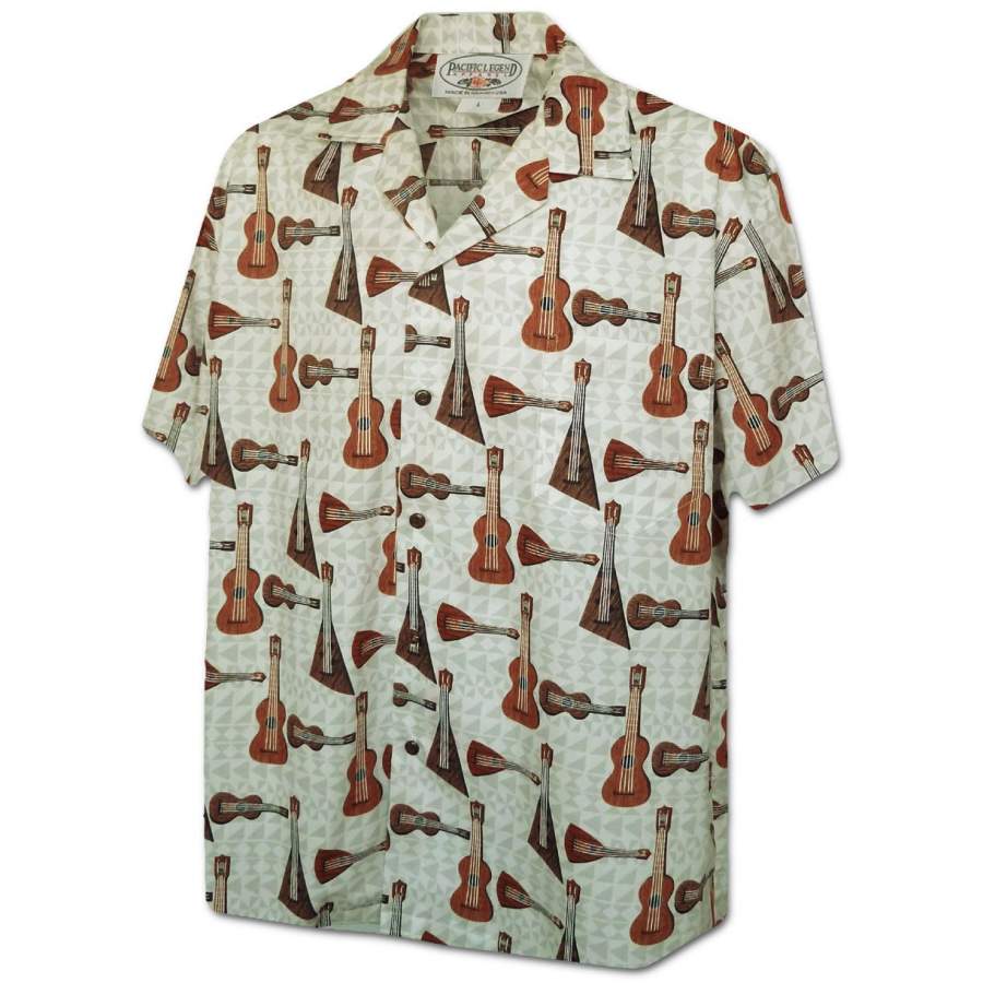 Ukulele Time Cream Hawaii Shirt Ha93732