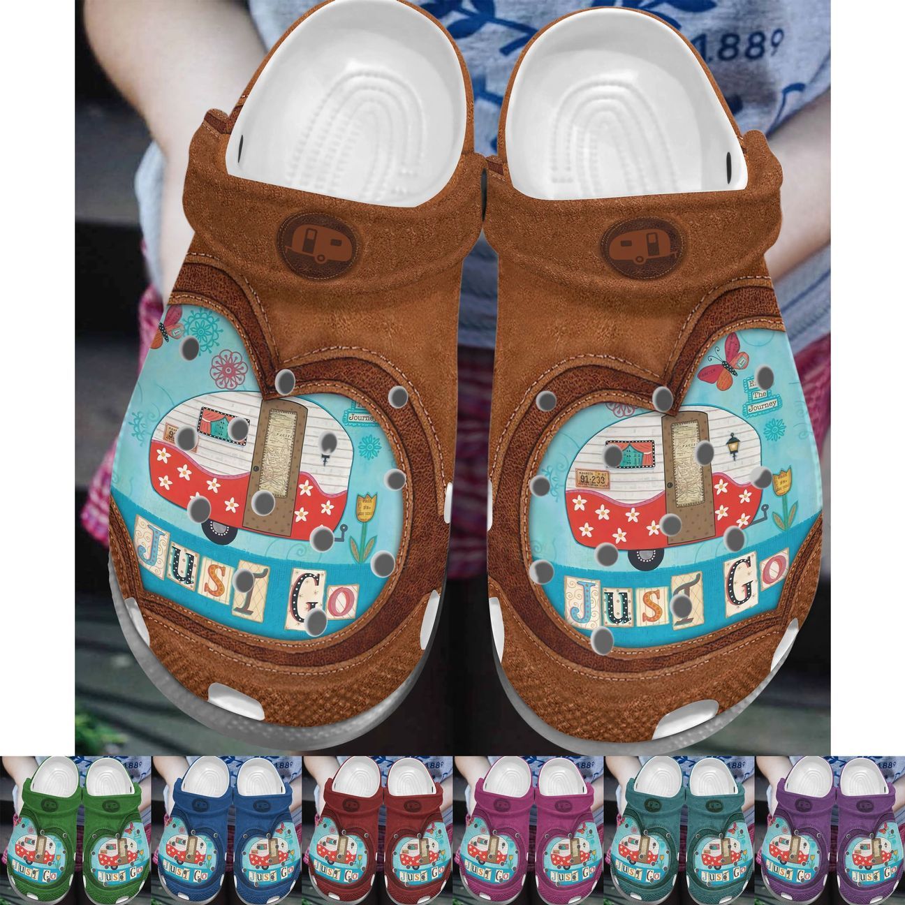 Camping Personalize Clog, Custom Name, Text, Fashion Style For Women, Men, Kid, Print 3D Just Go