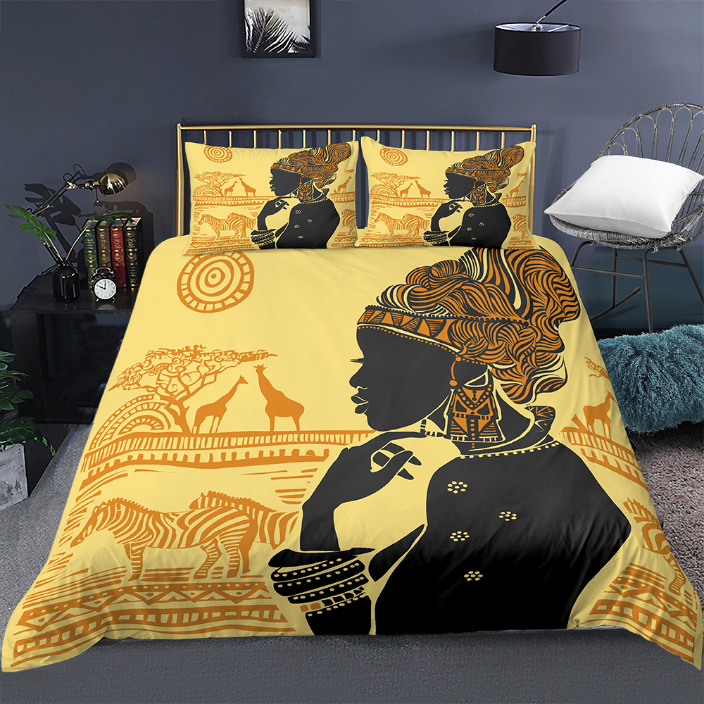 3D Vintage Queen Of Egypt Bedding Set Duvet Covers African Bedding Sets Bedclothes And Pillowcase