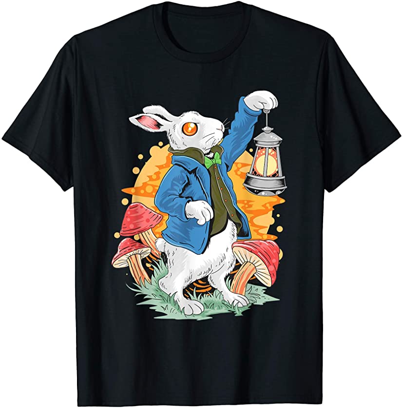 Cottagecore Bunny Hunting Eggs Cottage Rabbit Easter Graphic T-Shirt