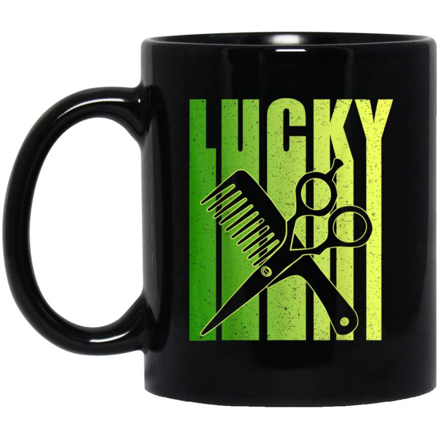 Funny Vintage Lucky Irish Hairstylist St Patricks Day Gift Mug