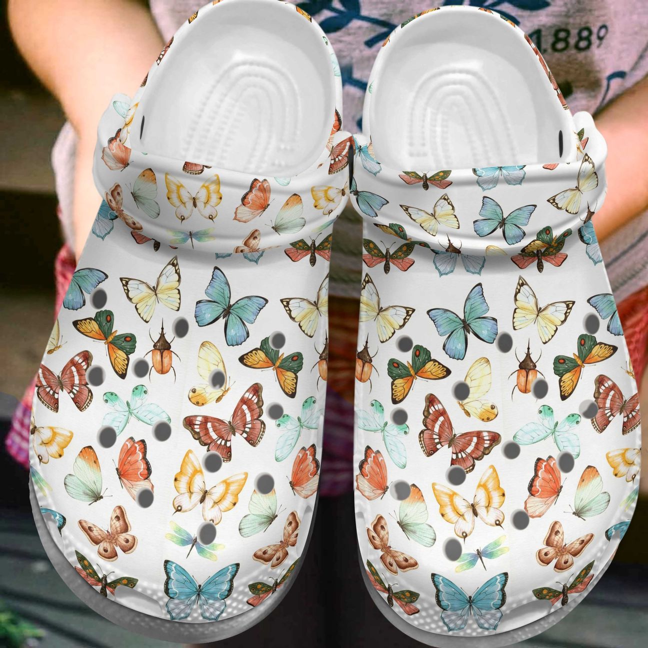 Butterfly Personalized Clog, Custom Name, Text, Color, Number Fashion Style For Women, Men, Kid, Print 3D Butterfly V2