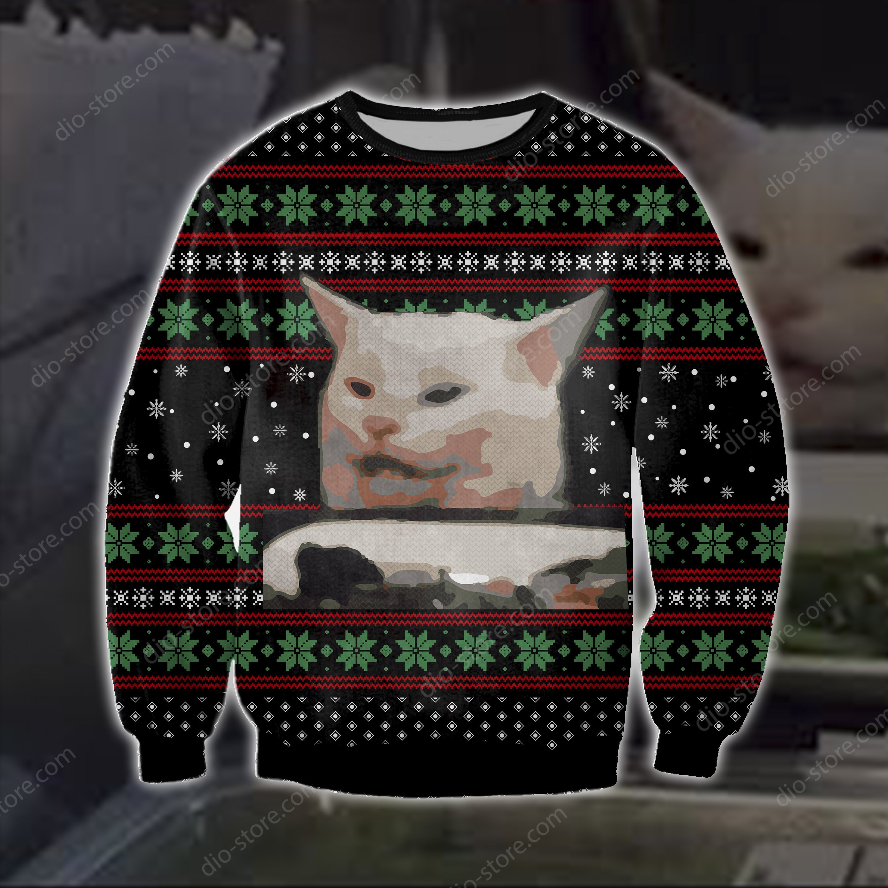 Cat Getting Yelled At Knitting Pattern 3D Print Ugly Sweater Hoodie All Over Printed Cint10522