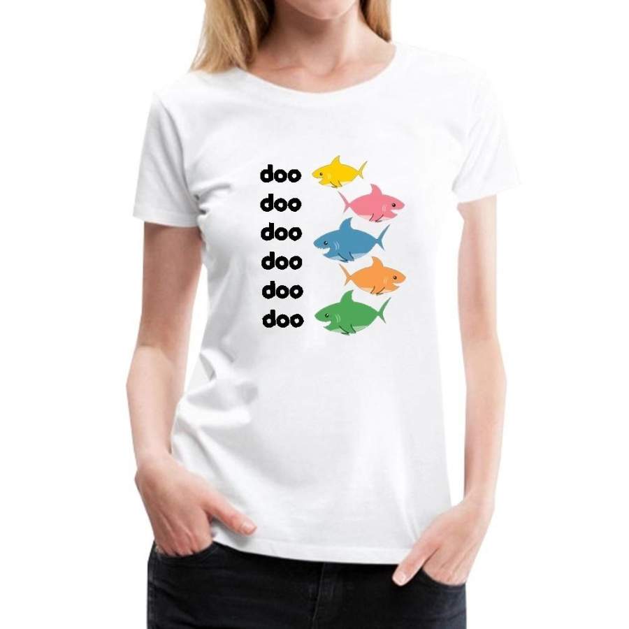 Women Fashion Baby Shark Doo Doo Vintage Pawpaw Shark Funny T-shirt