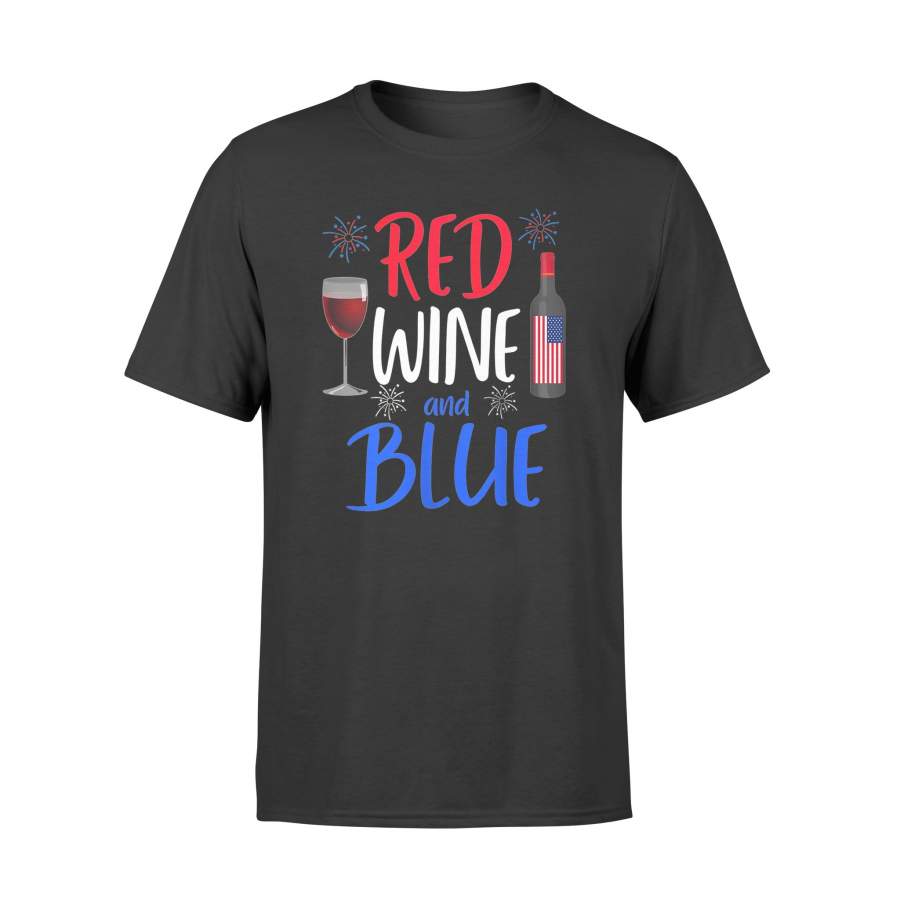 4th of July Drinking Shirts Womens Red Wine And Blue Shirt – Standard T-shirt