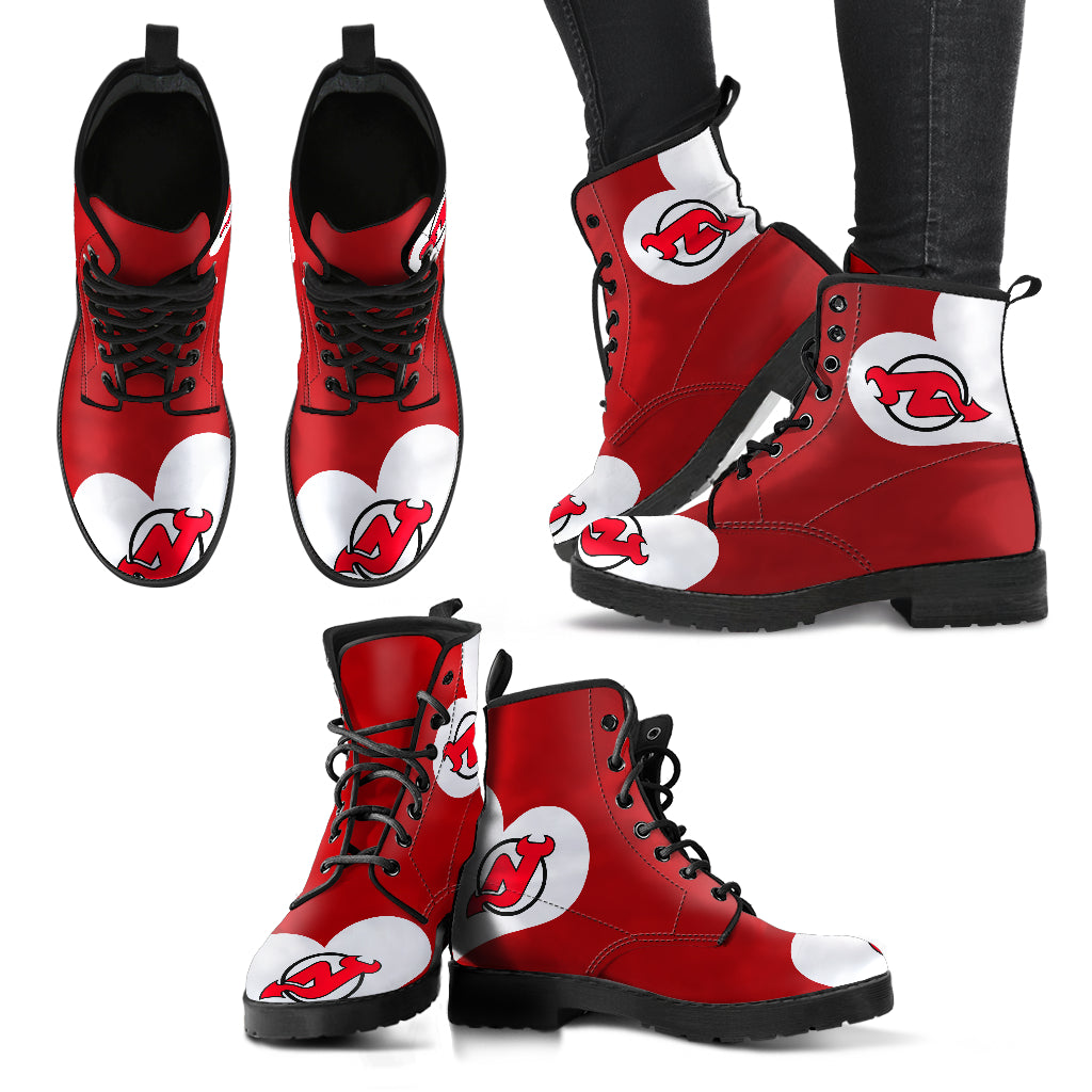 Enormous Lovely Hearts With New Jersey Devils Boots