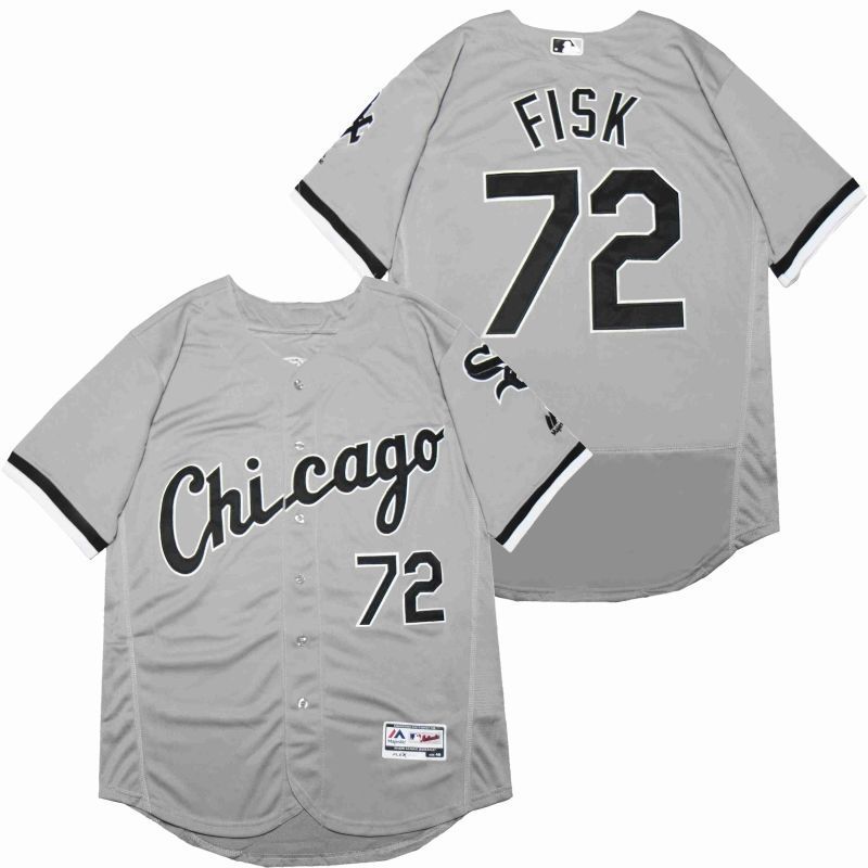 Chicago White Sox Carlton Fisk #72 2020 MLB Silver Jersey