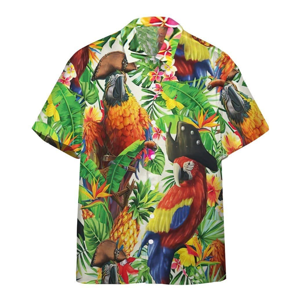 Parrot Pirate Tropical Hawaii Aloha Shirts L Ha6938