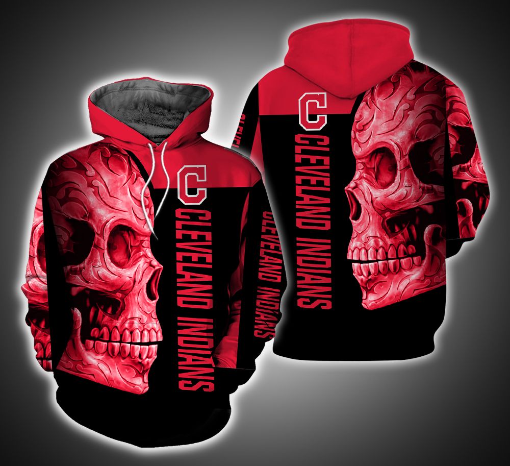 Cleveland Indians Skull Ver.12.15 3D Print Hoodie