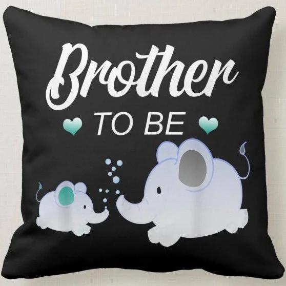 Brother To Be Elephant Baby Shower Gift For Boy  Pillow