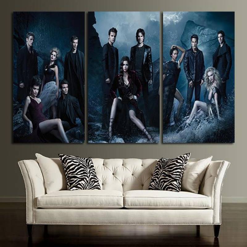 3 Panel The Vampire Diaries Main Cast Wall Art Canvas