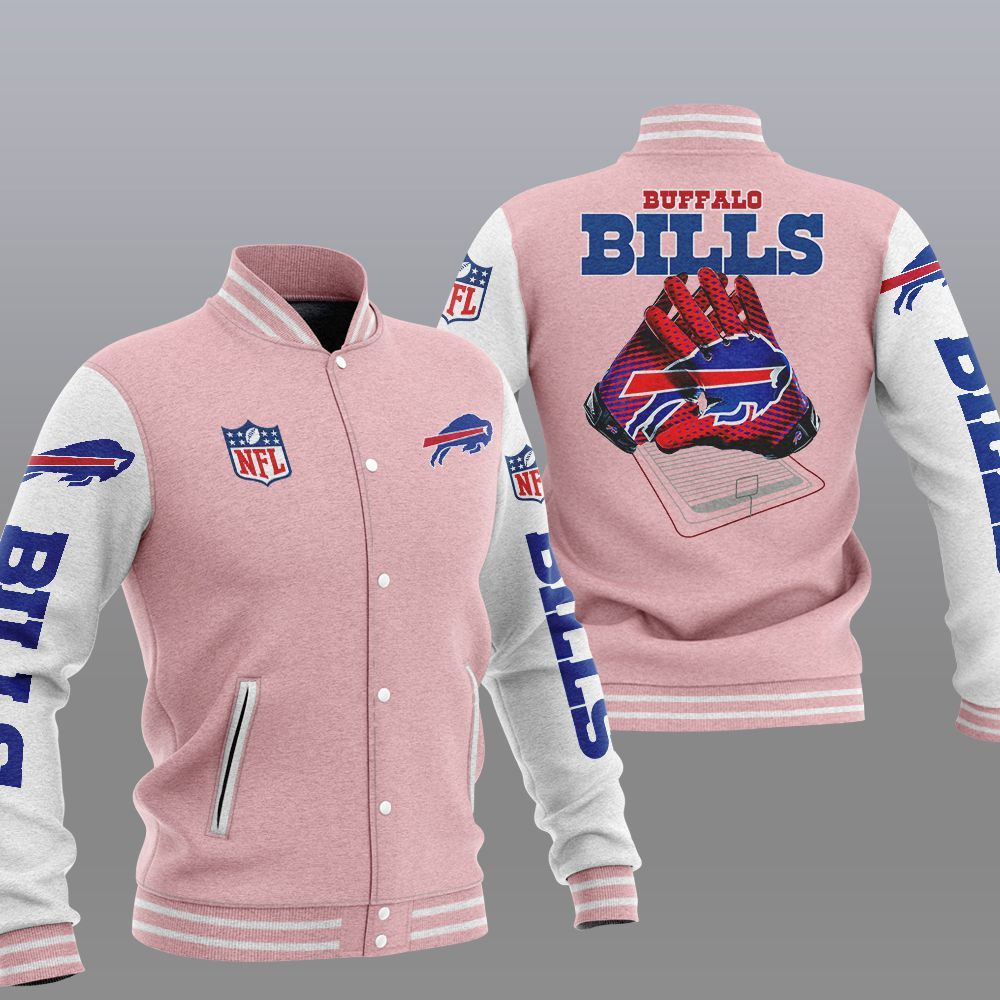 Buffalo Bills Pink Baseball Jacket