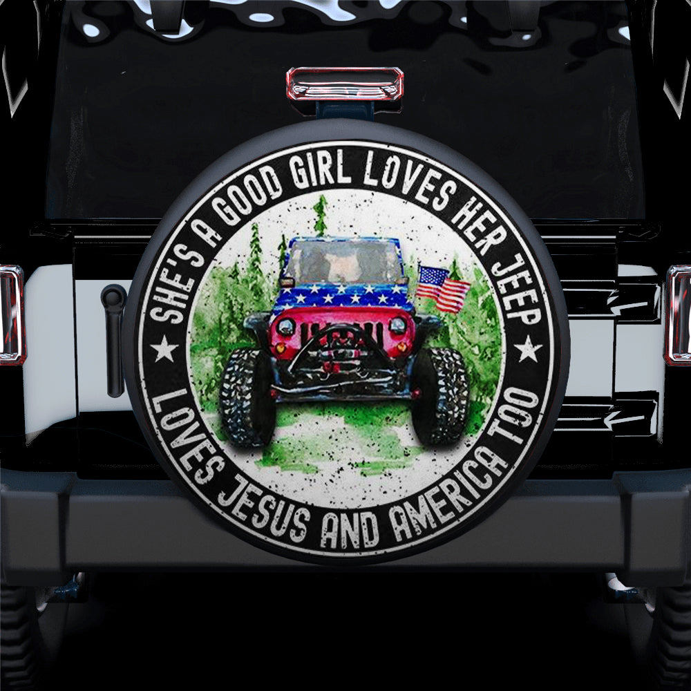 She Love Her Love Jesus Jeep Car Spare Tire Cover Gift For Campers