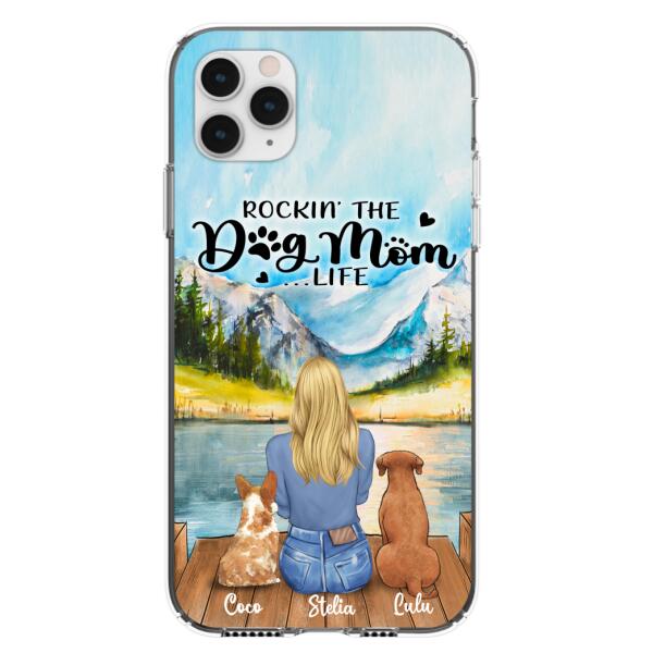 Custom Personalized Dog Mom Phone Case – Gifts For Dog Lover With Upto 7 Dogs – Rockin’ The Dog Mom Life