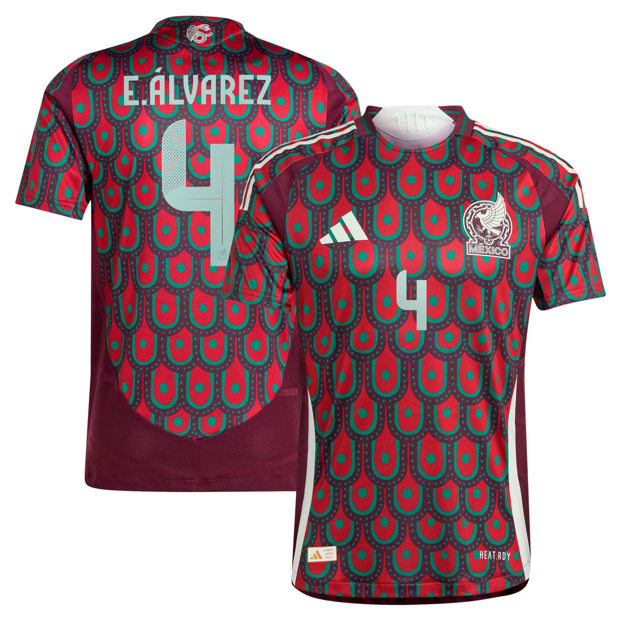 Edson Alvarez Mexico National Team 2024 Home Authentic Player Jersey – Burgundy