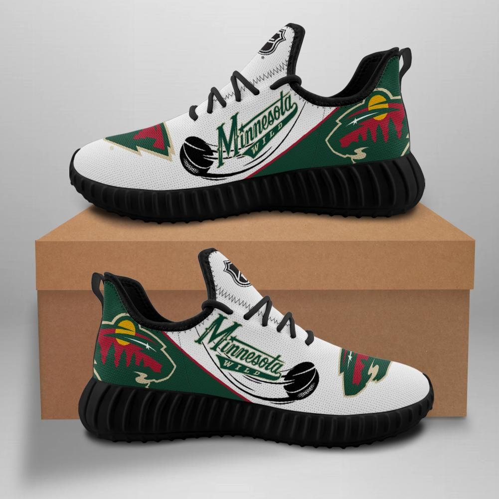 Minnesota Wild Unisex Sneakers New Sneakers Hockey Custom Shoes Minnesota Wild Yeezy Boost