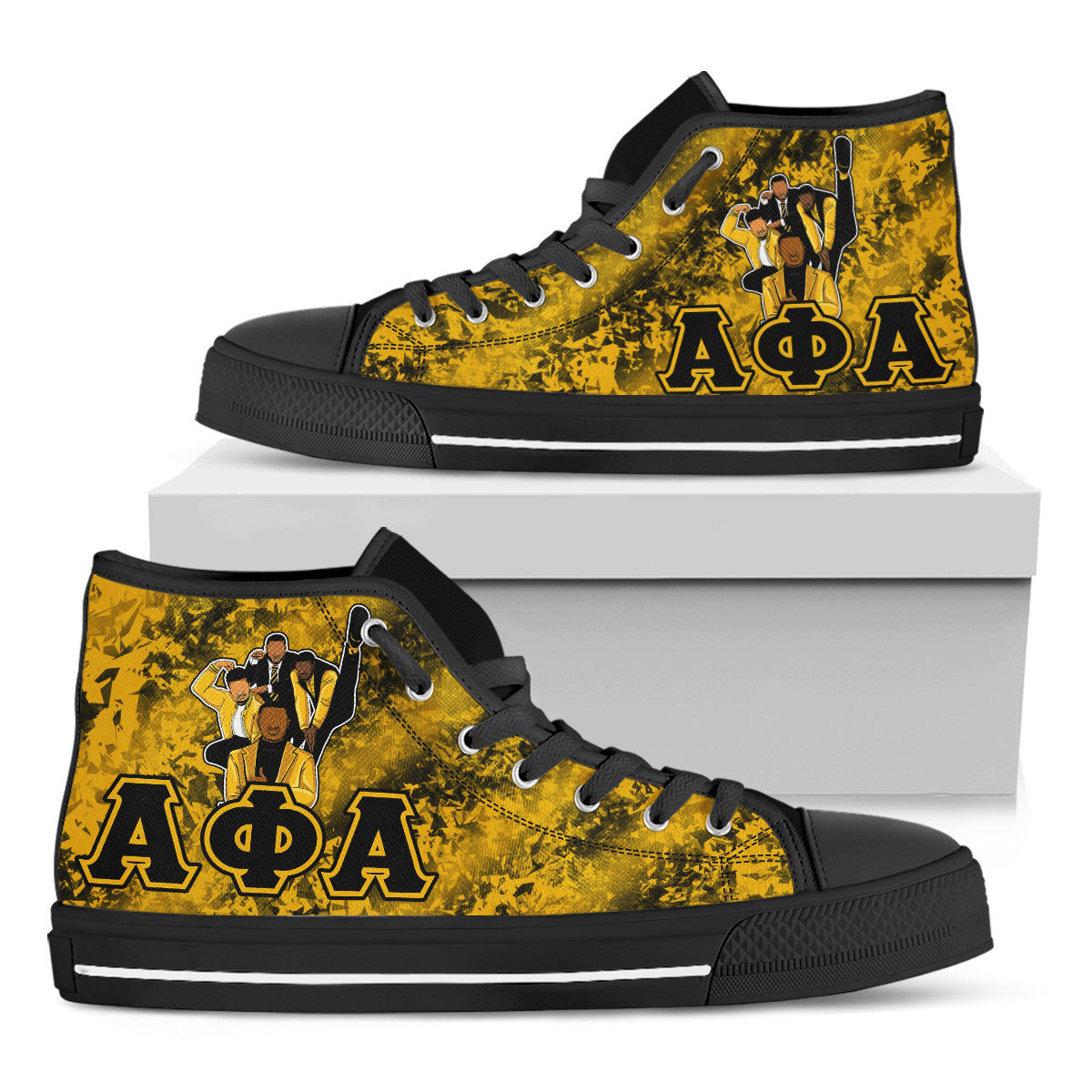 Alpha Phi Alpha Diamond Pattern High Top Shoes