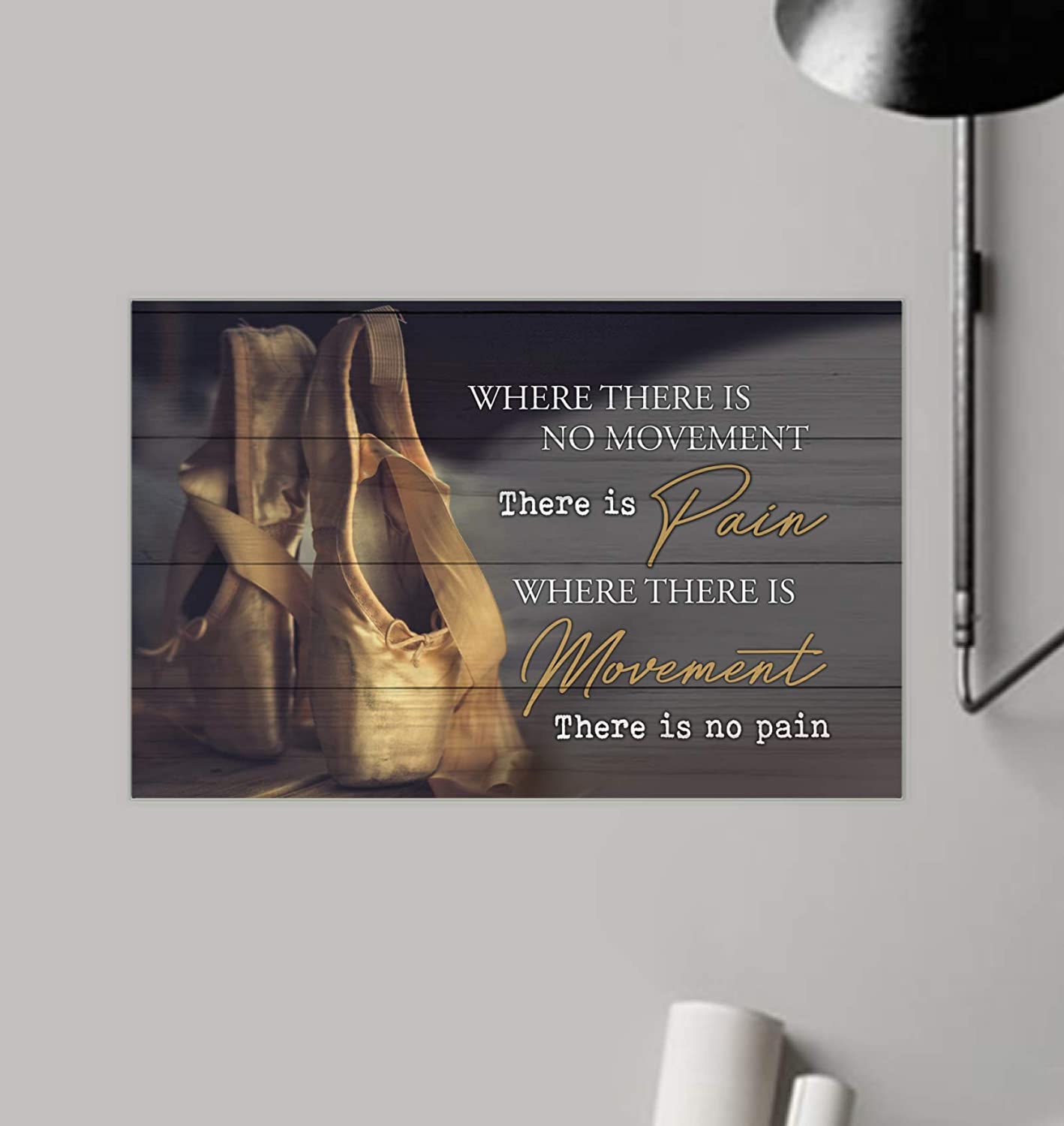 Vintage Ballet Shoes – Where There Is Movement Poster Art Print      Home Decor Gift For Men Women Family Friend On Birthday Xmas