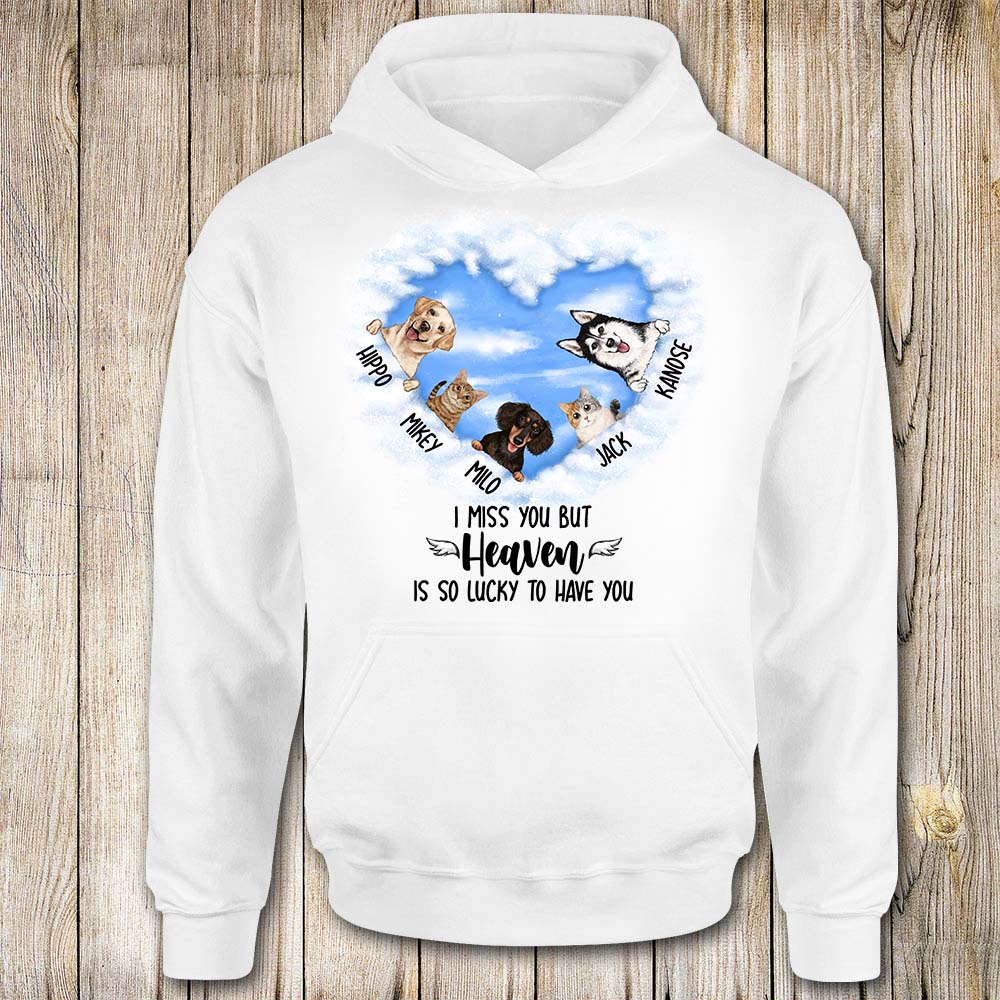 [Front Side] Personalized Dog, Cat Memorial Hoodie Gifts – What The Entrance To Heaven Must Looks Like