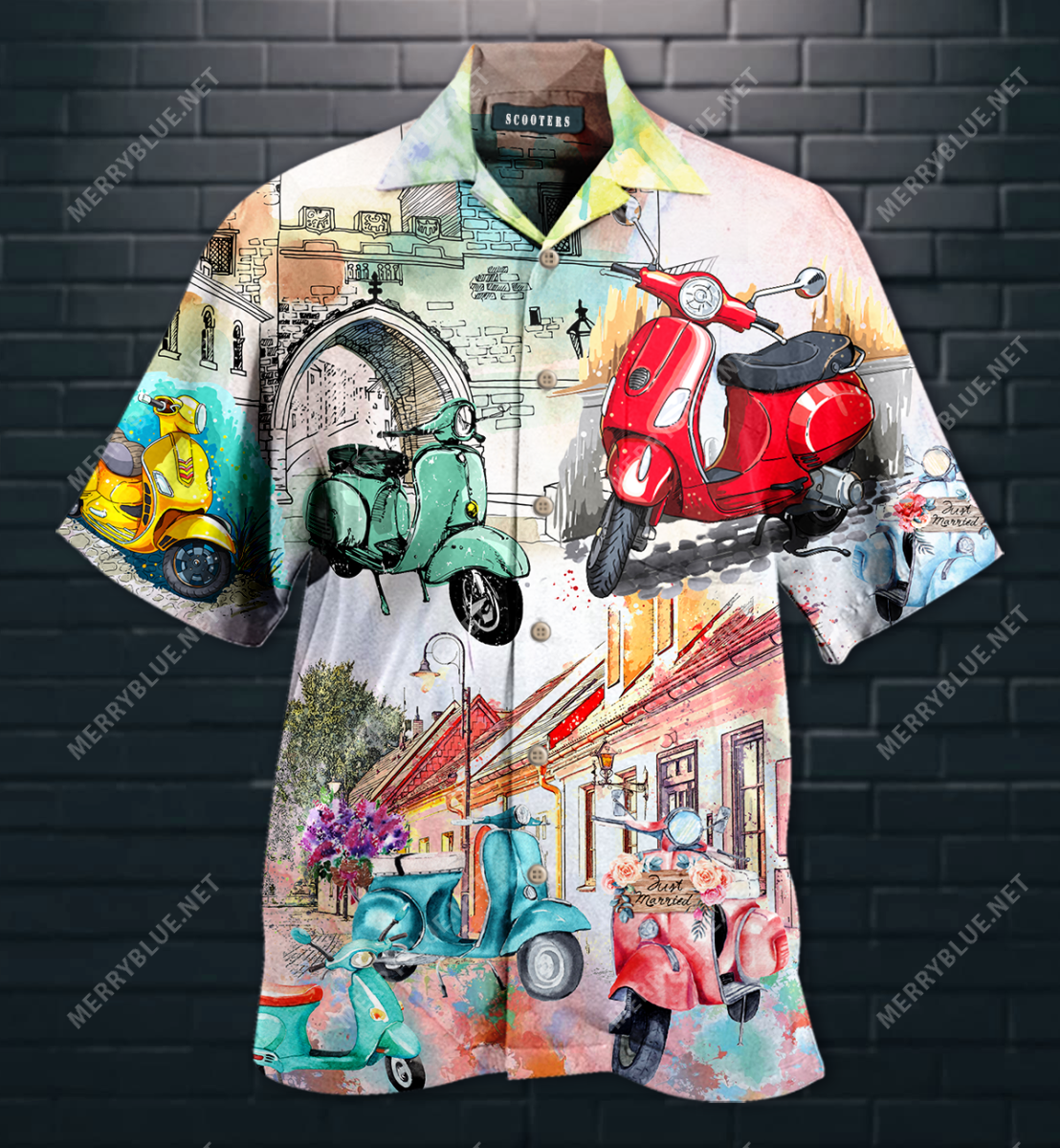 Delightful City With Scooters Hawaii Shirt Ha77606