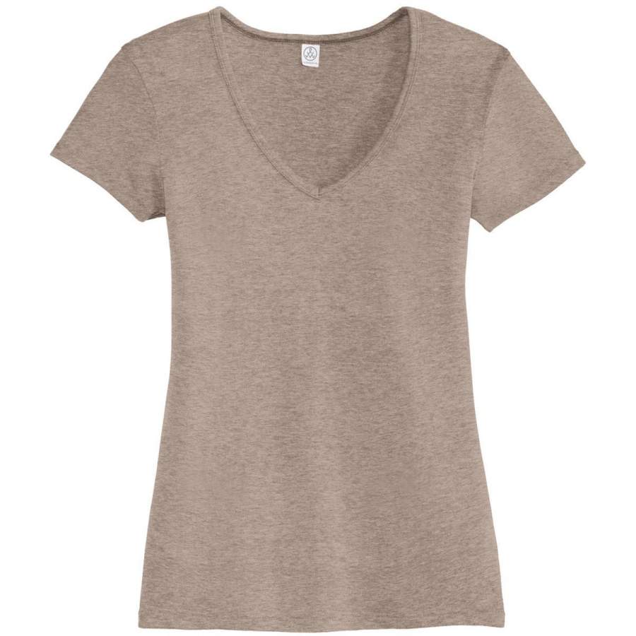 Alternative Apparel Women’s Vintage Stone The Keepsake V-Neck Vintage 50/50 Tee