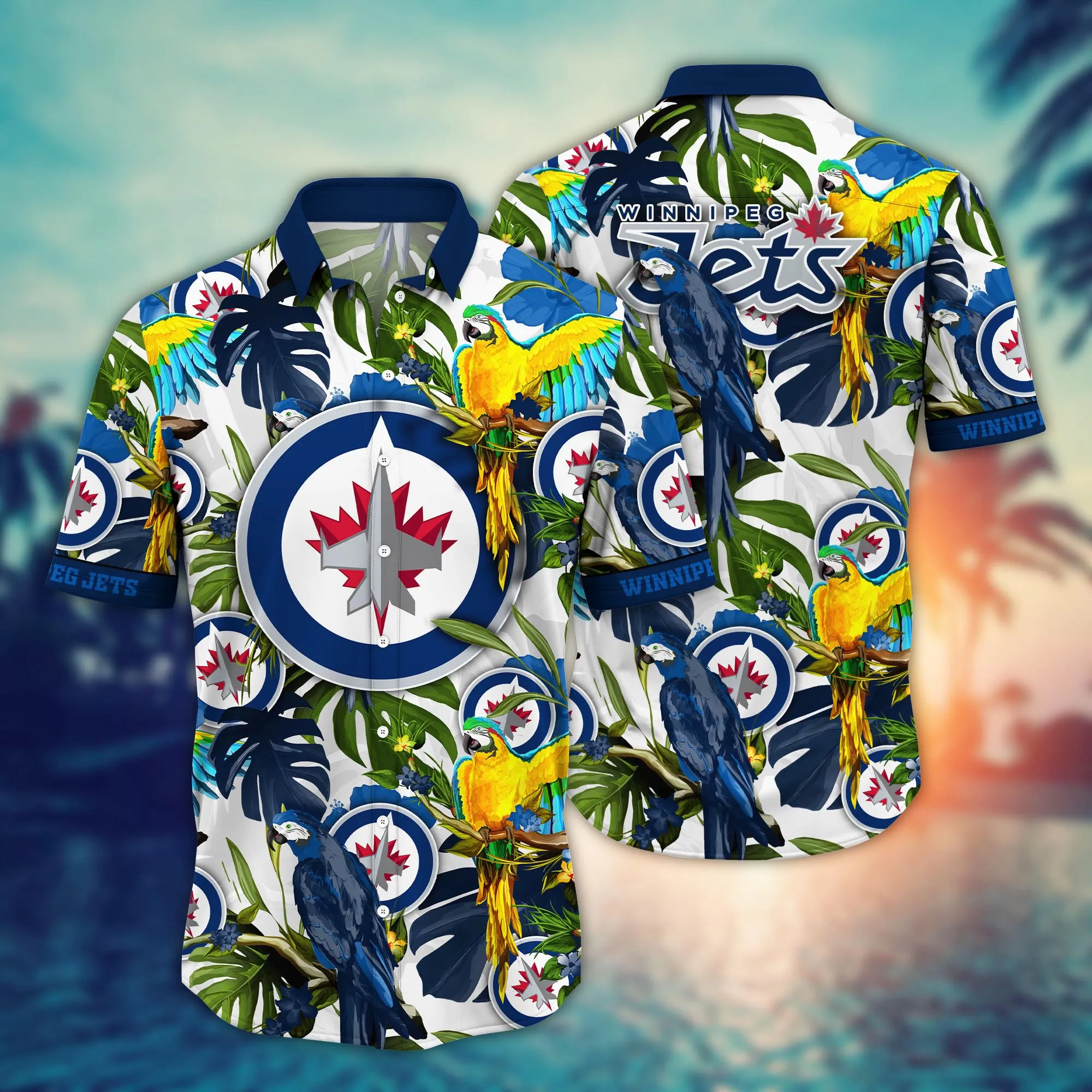 Winnipeg Jets Nhl Hawaiian Shirt Vacation Timetime Aloha Shirt