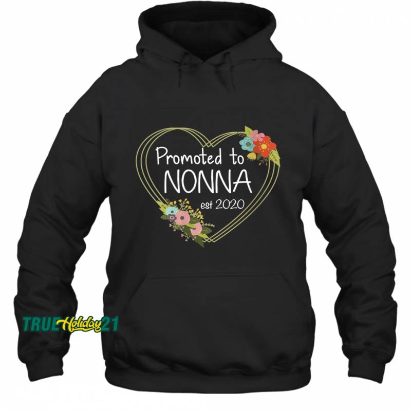 Womens Promoted To Nonna Est 2020 Flower Hoodie