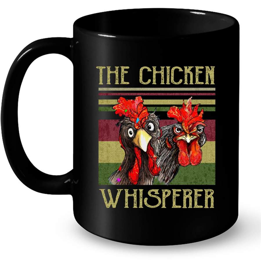 The Chicken Whisperer, Funny Chicken Farm, Classic Vintage – Full-Wrap Coffee Black Mug