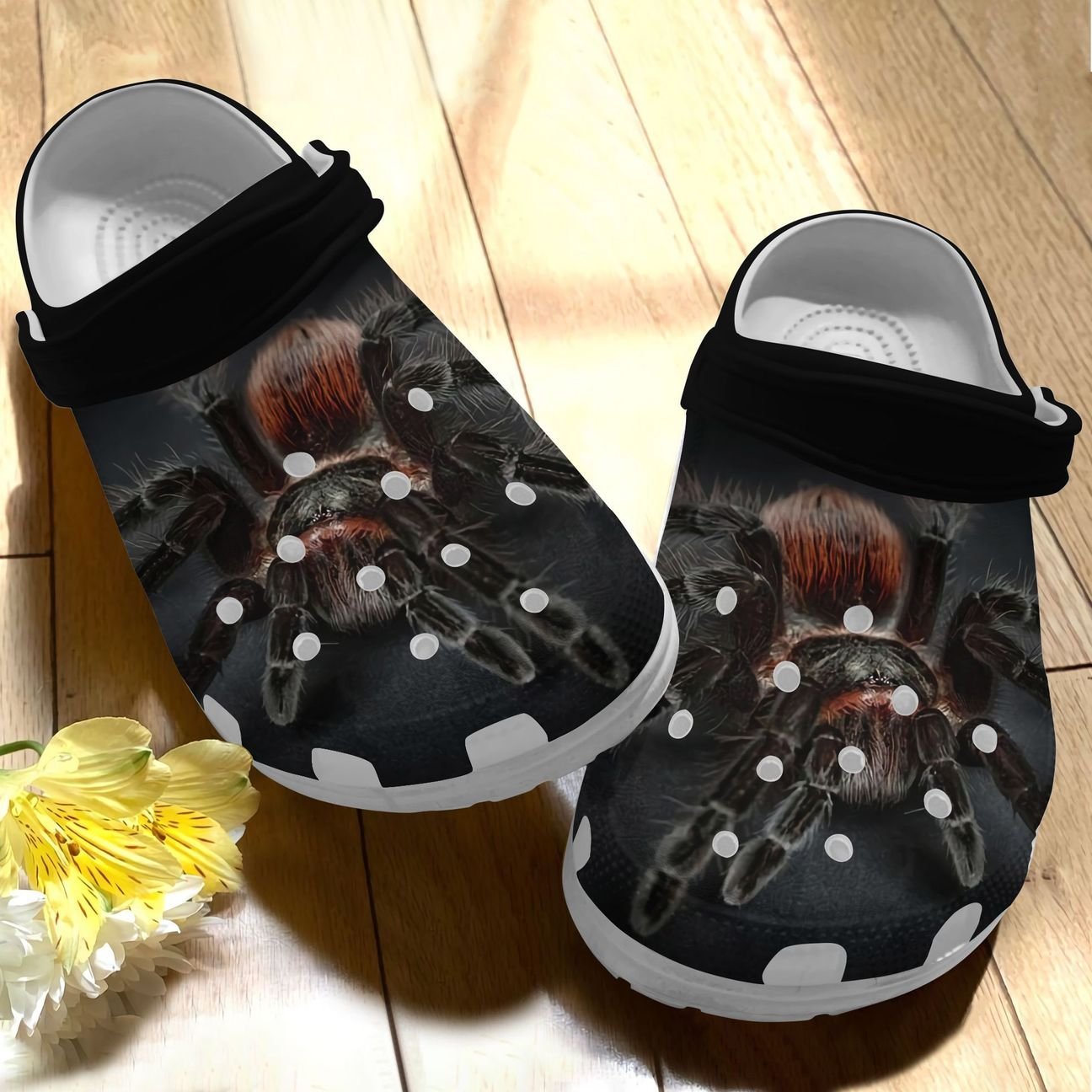 Spider Personalize Clog, Custom Name, Text, Fashion Style For Women, Men, Kid, Print 3D Whitesole