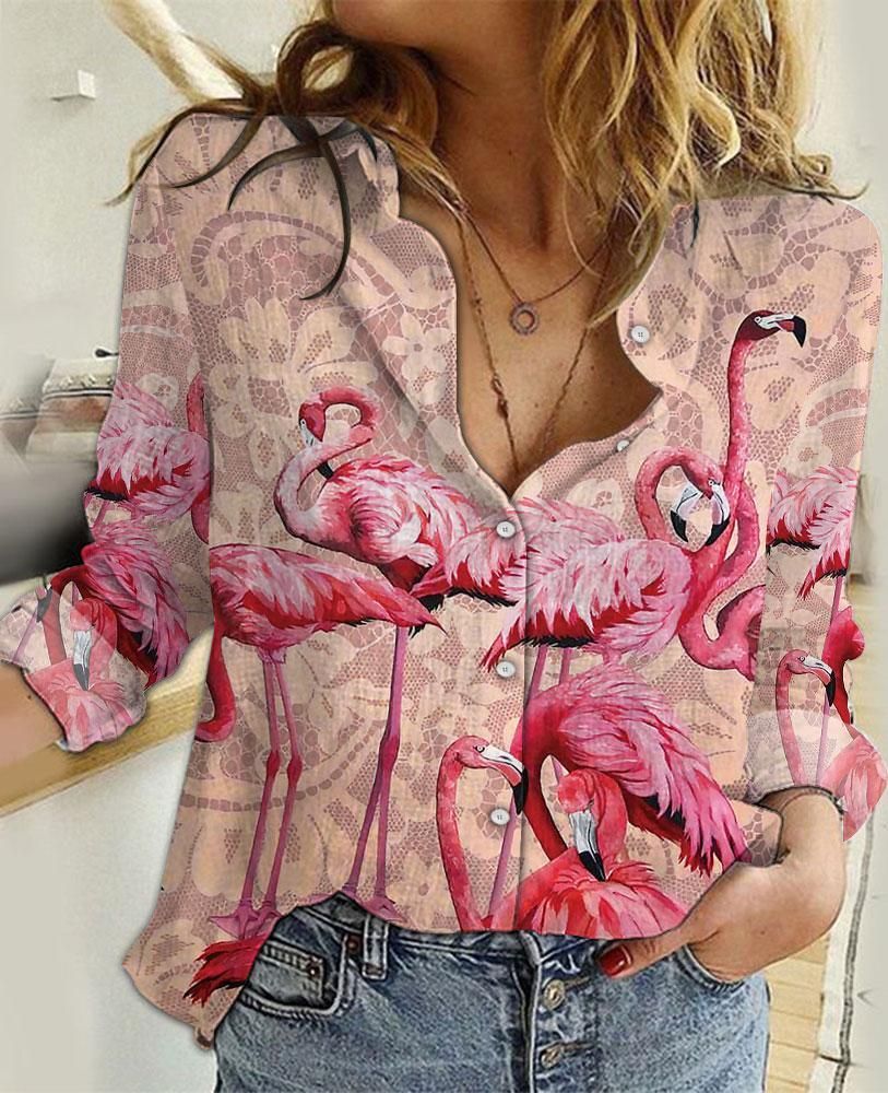 Zokastore Flamingo Vintage Casual Shirt  – HSN018