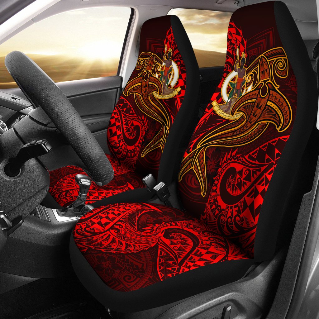 Vanuatu Polynesian Car Seat Covers  – Red Shark Polynesian Tattoo – BN18