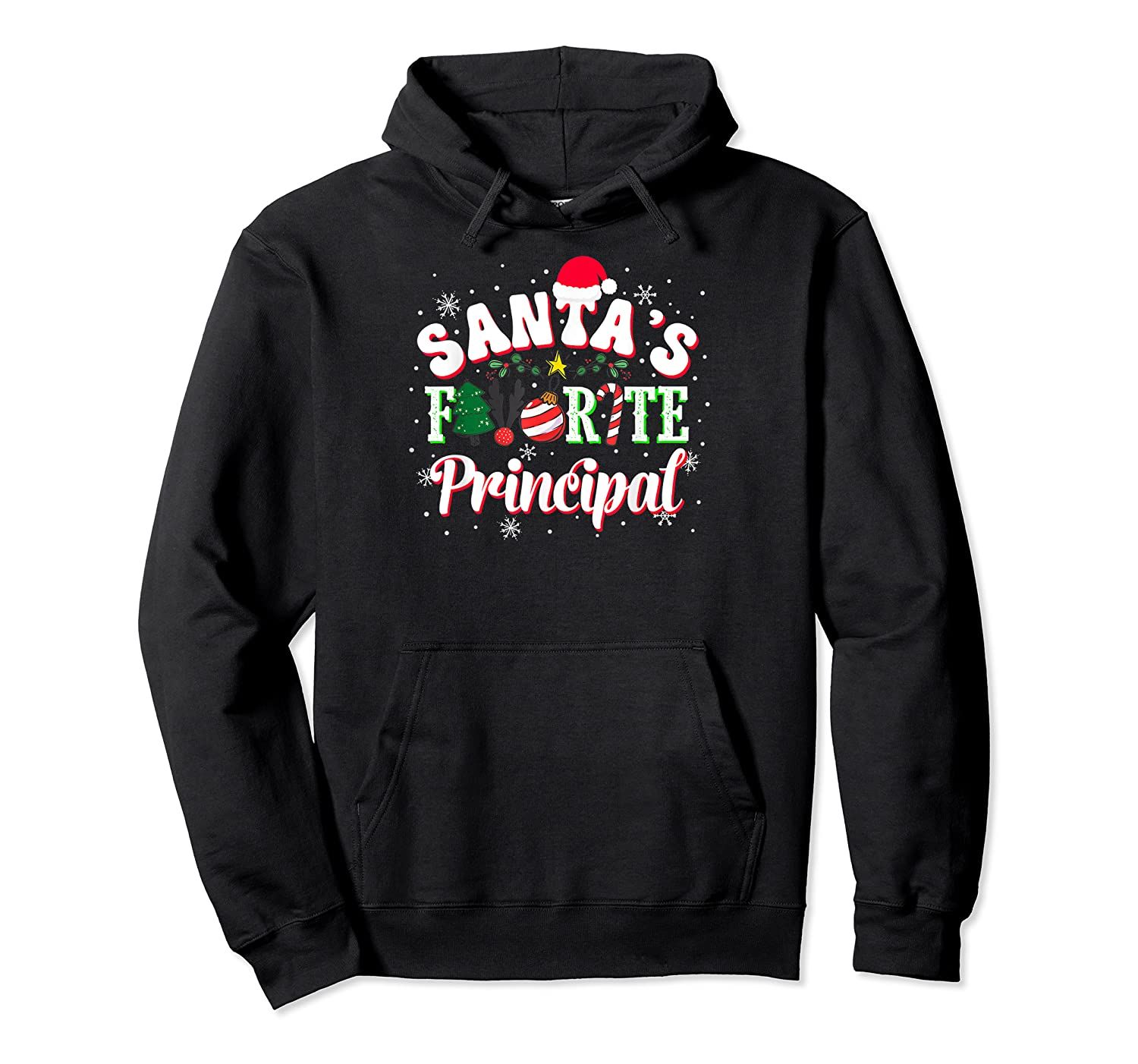 Santa’s Favorite Principal Christmas Candy Deer Xmas Ball Pullover Hoodie, T-Shirt, Sweatshirt