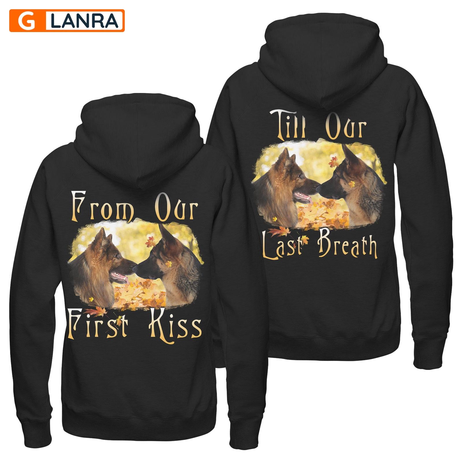 From Our First Kiss Till Our Last Breath Hoodie, German Shepherd Couple Hoodie, Dog Couple Hoodie, Husband Wife Hoodie, Unisex Sweater, Sweatshirt