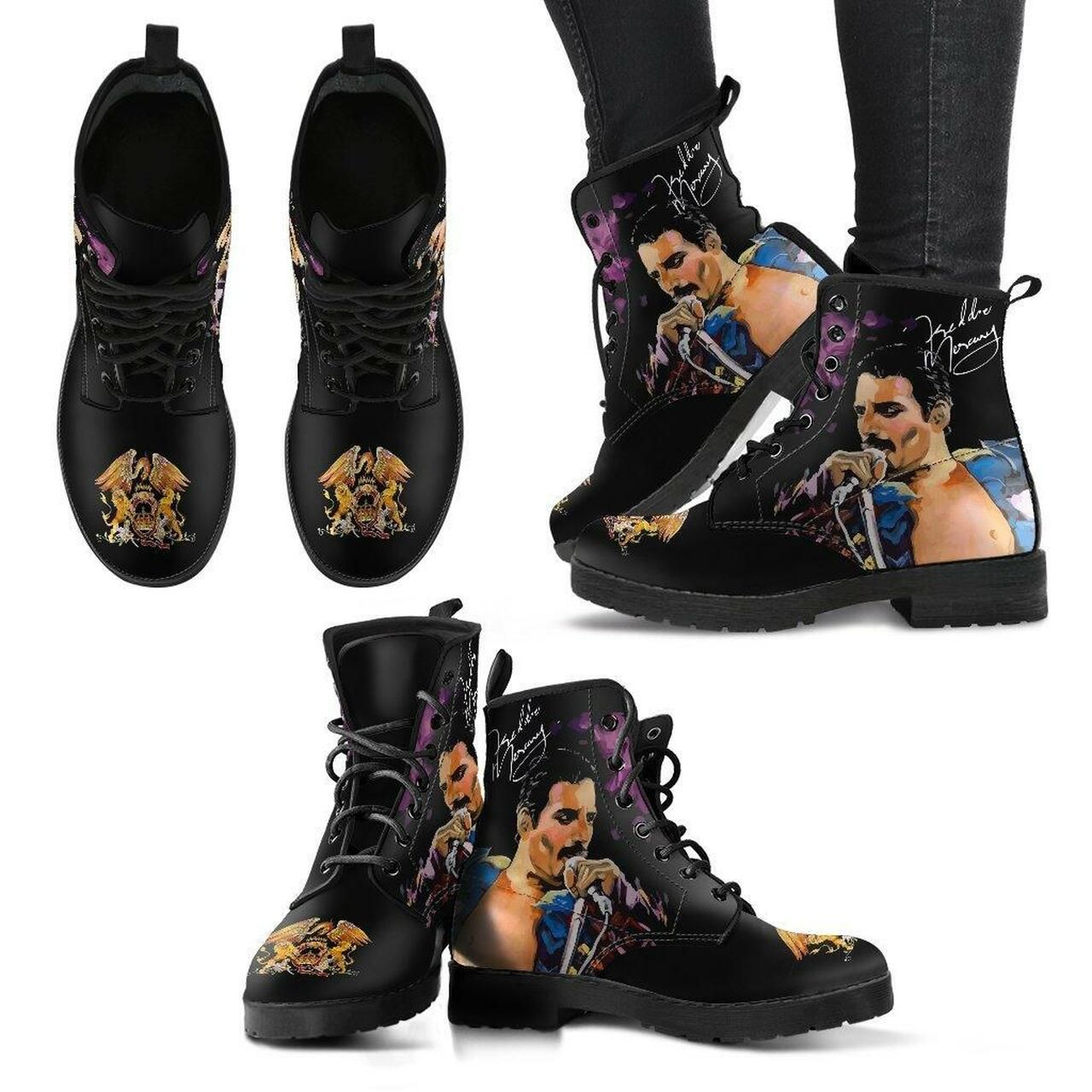 Freddie Mercury – Queen – Leather Boots Fashion Women Boots Shoes Shoes6212