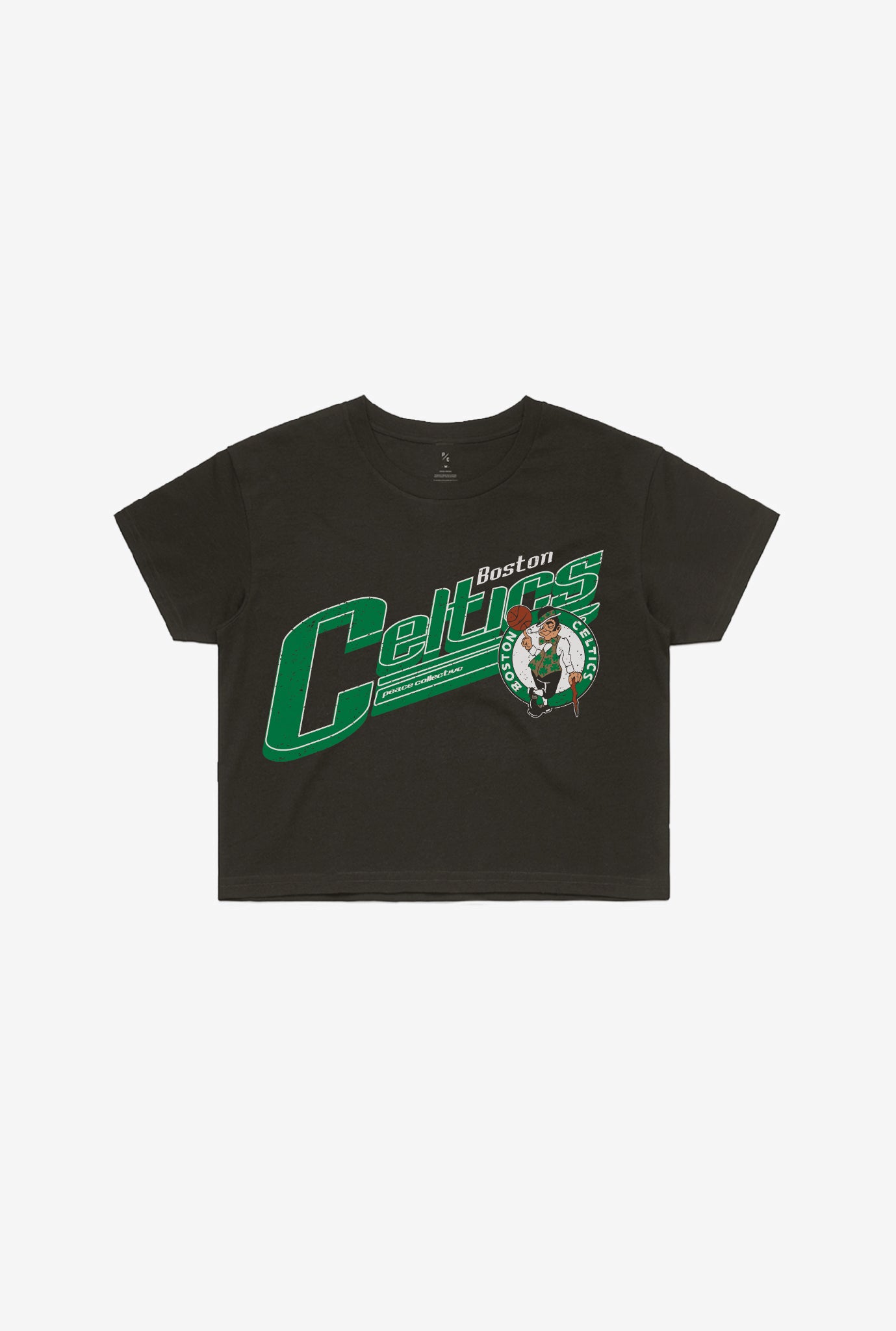 Boston Celtics Garment Dyed Cropped T-Shirt – Black