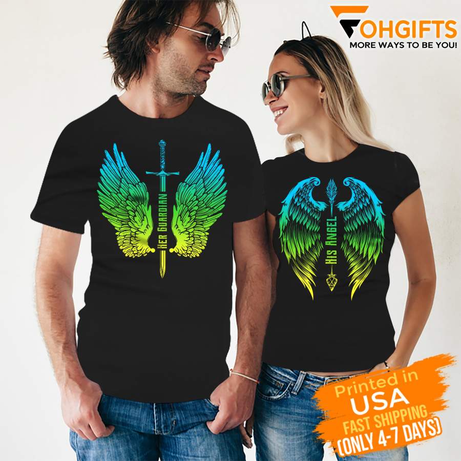 Fohgifts – Matching shirts for couples, her guardian, his angel