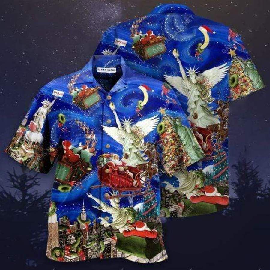 Hawaii Aloha Shirts Santa Liberty And Christmas Ha28465