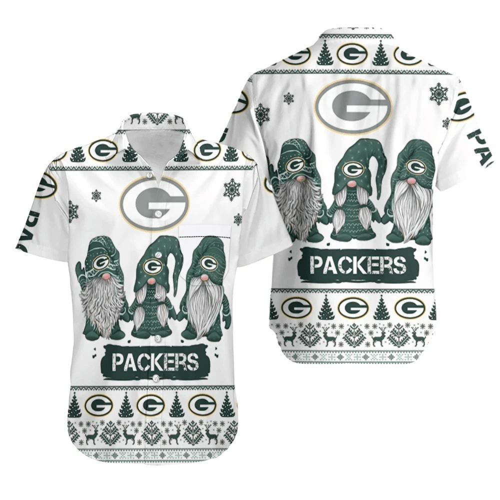 Christmas Gnomes Green Bay Packers Ugly Sweatshirt Christmas 3D Hawaiian Shirt Combo Beach