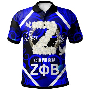 Zeta Phi Beta Polo Shirt – Sorority Zeta Phi Beta White Rose And Dove Pride Polo Shirt