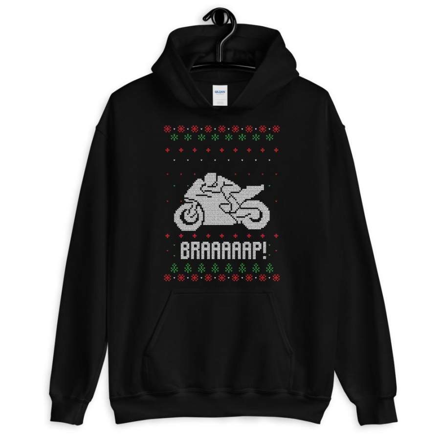 Brap Motogp Christmas Ugly Sweater Design Unisex Hoodie