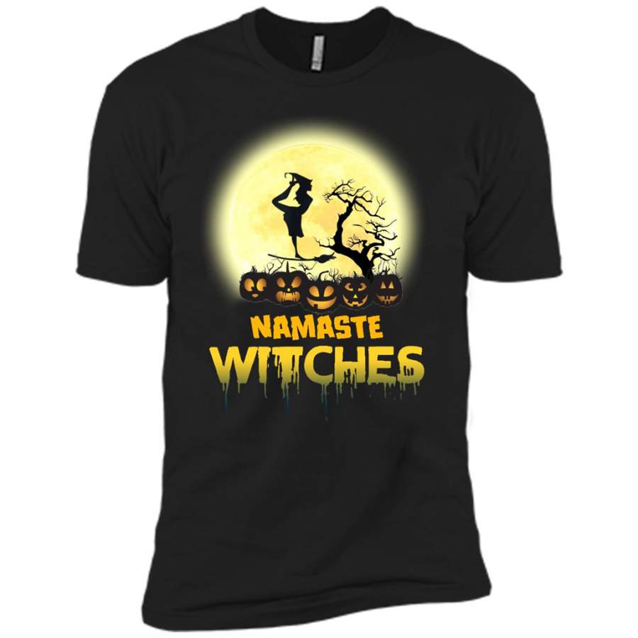 Yoga – Namaste Witches – Halloween Yoga – Canvas Unisex USA Shirt